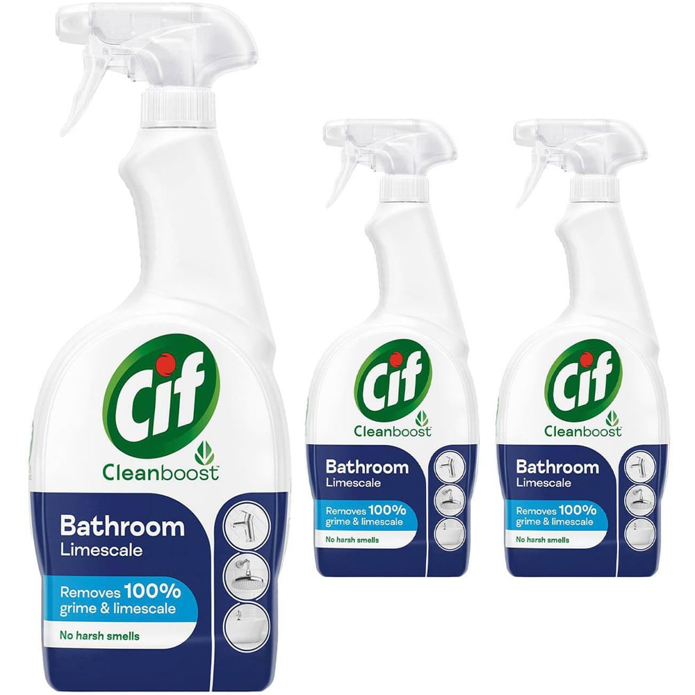 CIF Cleanboost Bathroom Limescale Cleaner Spray 700ml 3 Pack Image 1
