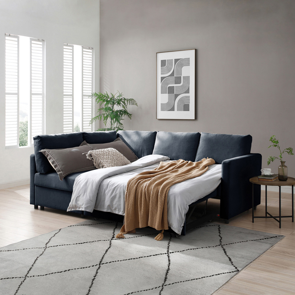Clare 4 Seater Navy Corner Sofa Bed Image 9