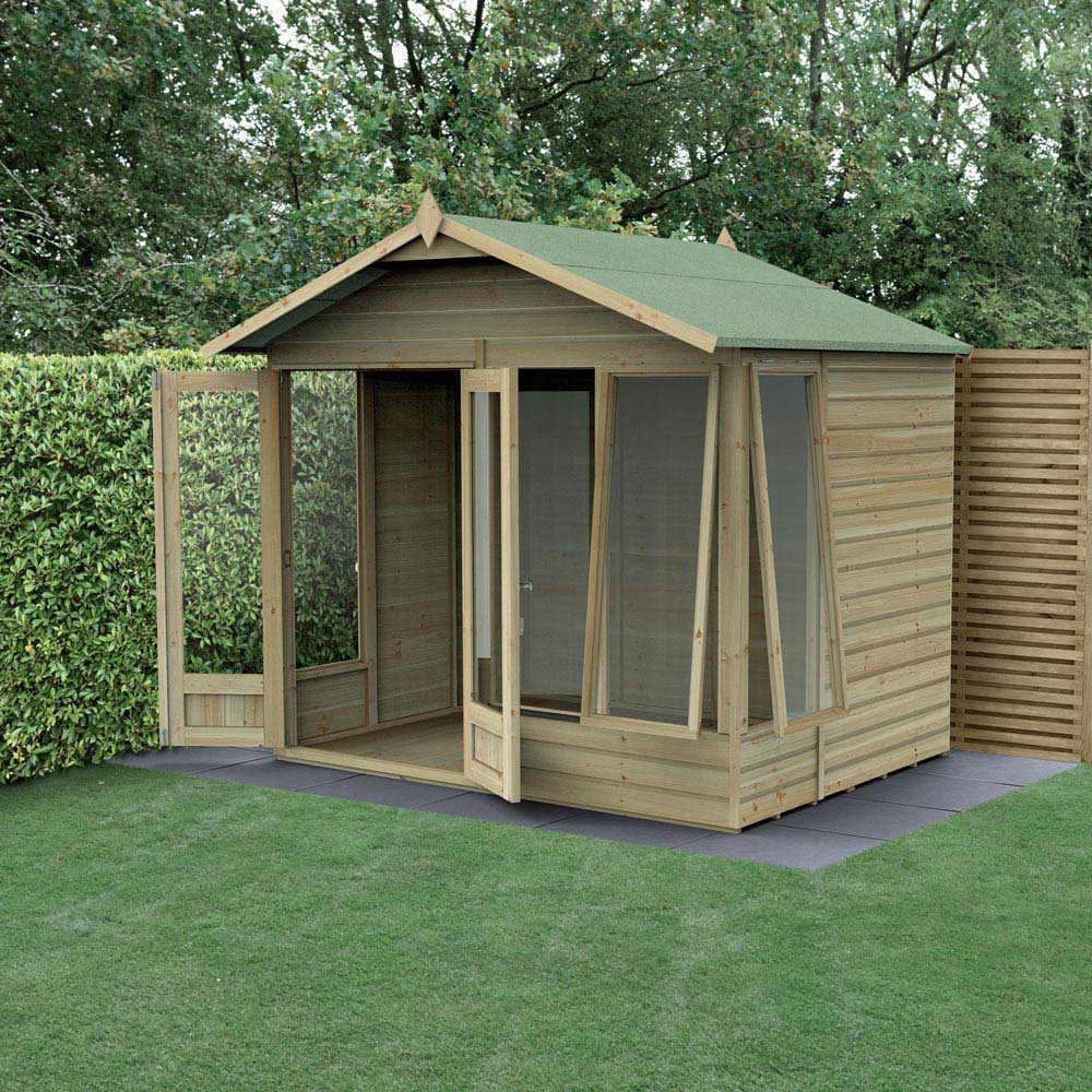 Forest Garden Beckwood 8 x 6ft 2 Opening Shiplap Apex Summerhouse Image 2