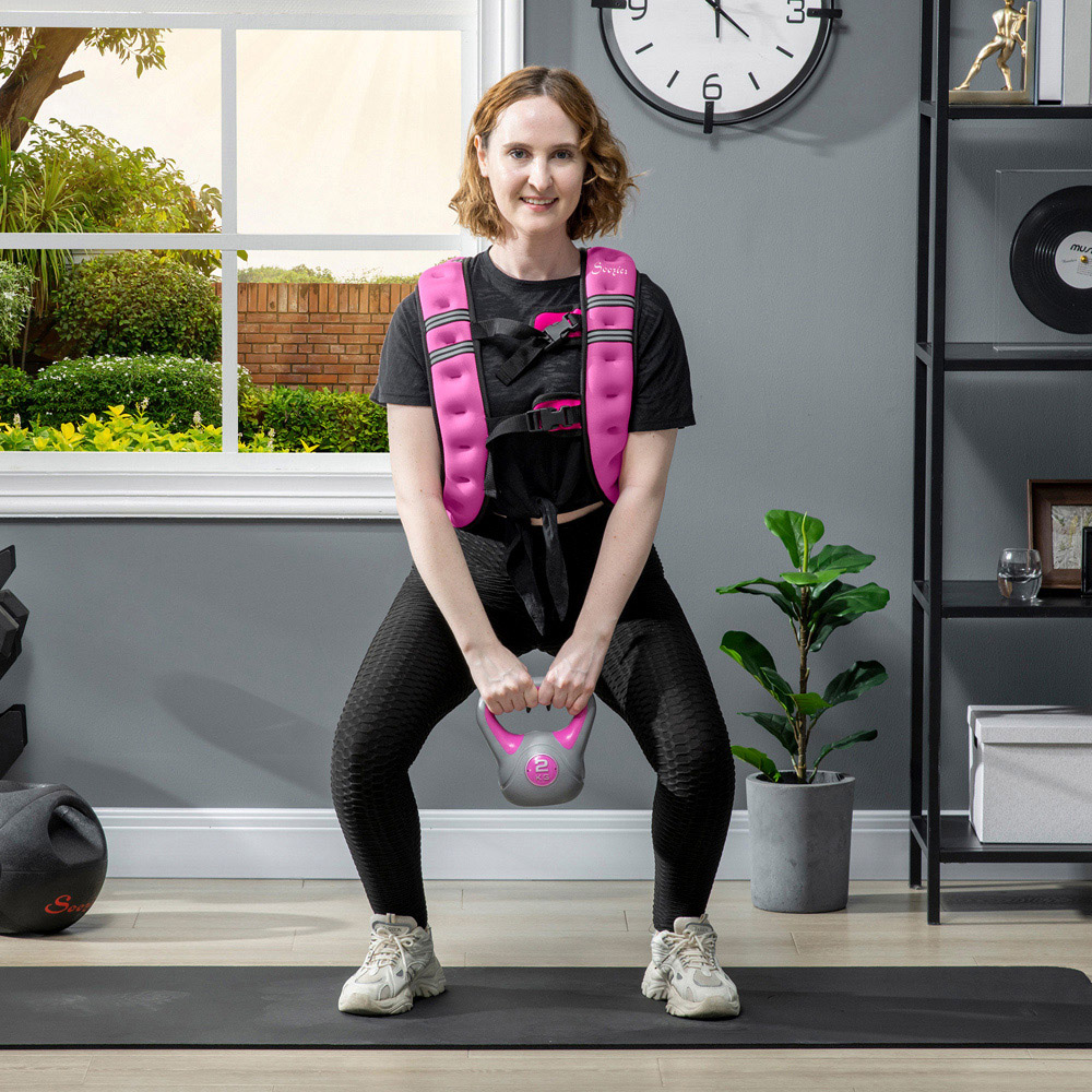 Soozier 8kg Adjustable Weighted Vest with Straps Pocket and Reflective Strips Image 2