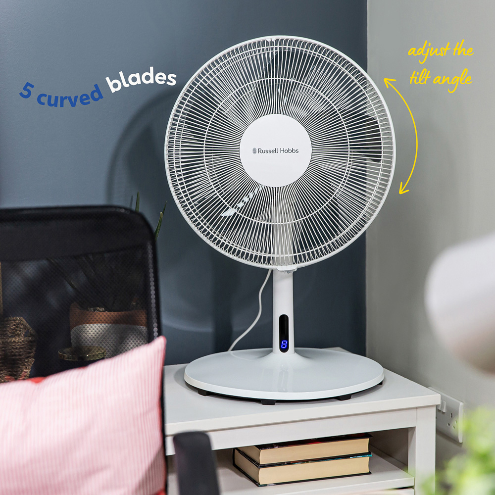 Russell Hobbs 3-in-1 White Adjustable Height Pedestal Fan with Remote Image 7