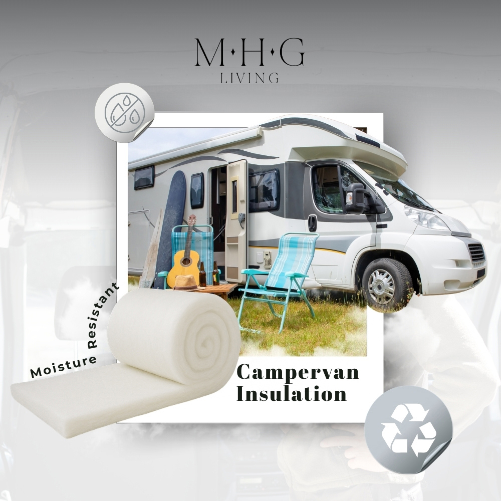 MHG Living White Non-Itch Polyester Thermal Lining Campervan Insulation Roll 5m x 570 x 50mm Image 3