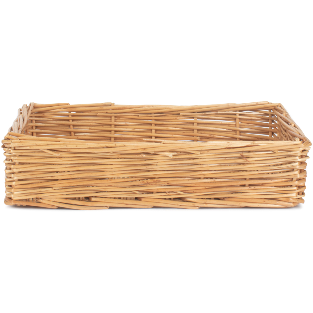 Red Hamper Small Rectangular Straight Sided Wicker Tray Image 3