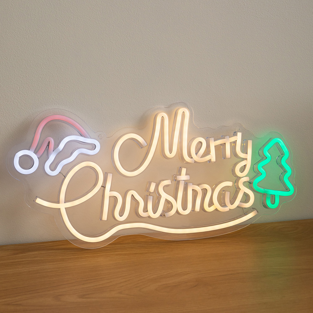 Samuel Alexander Multicolour LED Light-Up Neon Merry Christmas Decoration 43cm Image 6