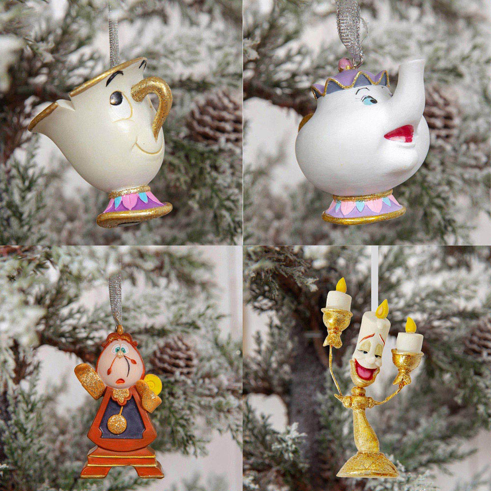 Disney Beauty and The Beast Resin Hanging Decoration 4 Pack Image 2
