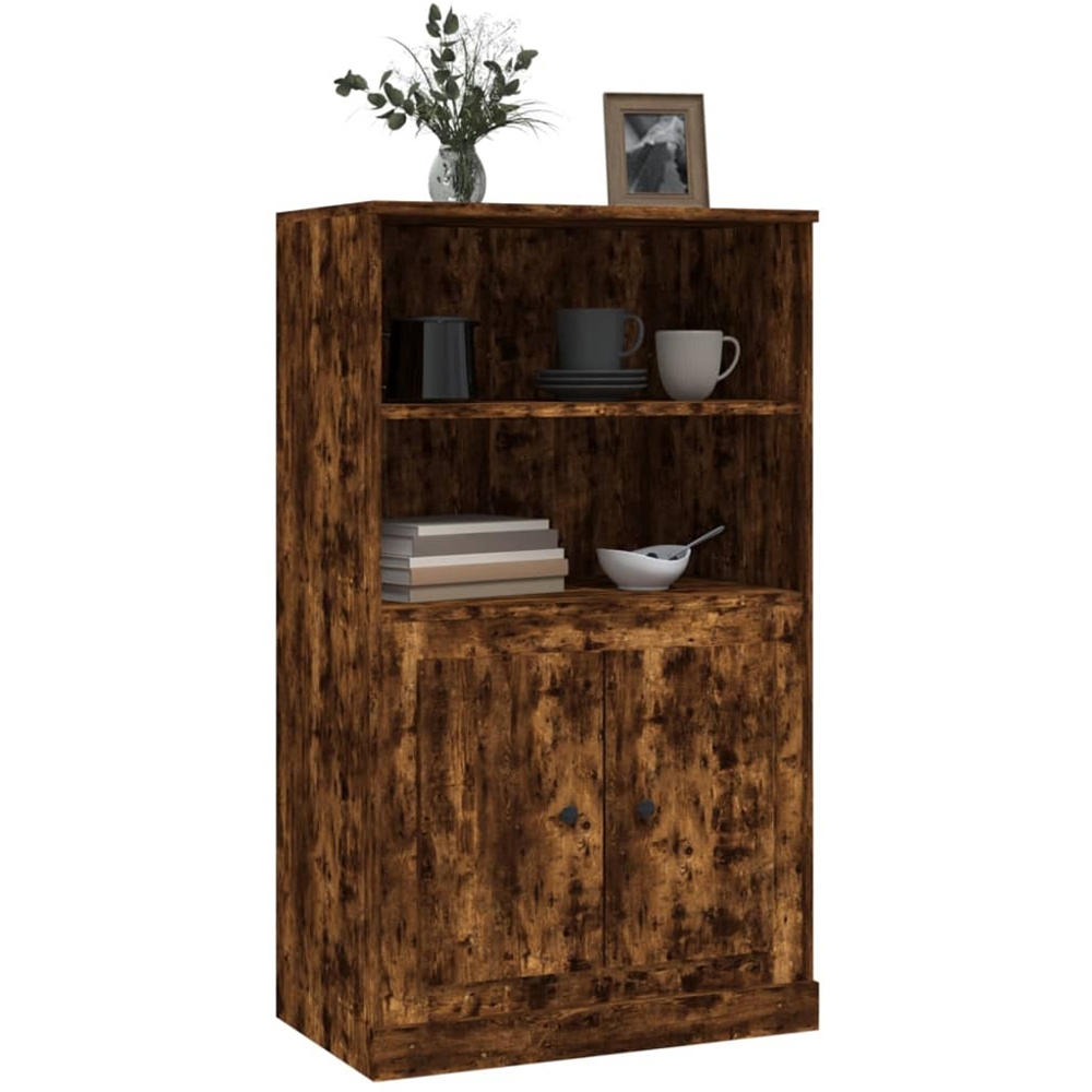 vidaXL 2 Door 2 Shelf Smoked Oak Highboard Image 4
