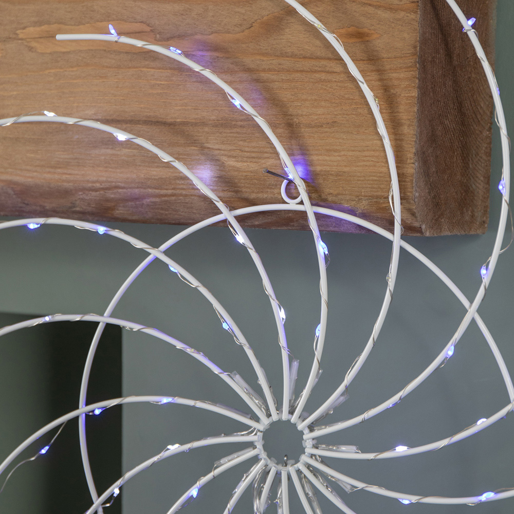 Samuel Alexander White LED Light Up Christmas Catherine Wheel Decoration Image 5