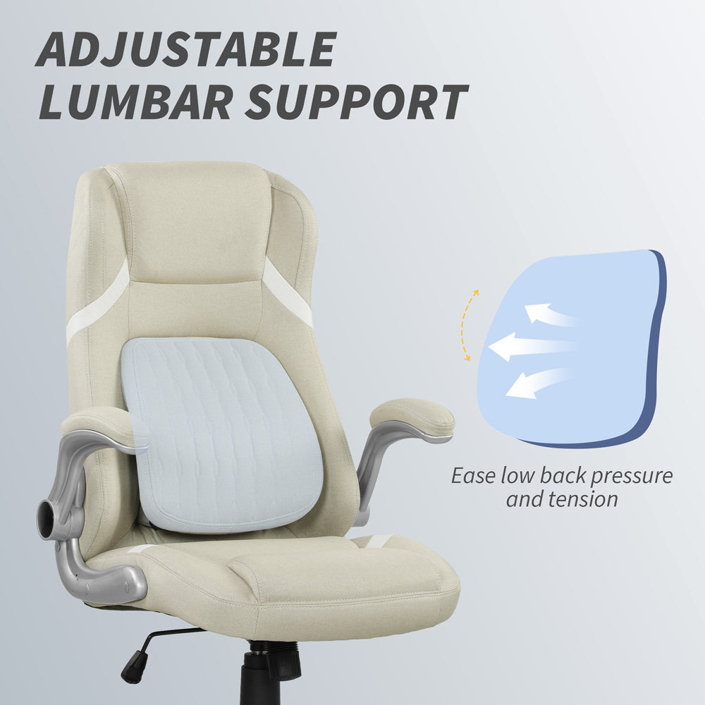 Vinsetto Beige Fabric Tiltable Office Chair Image 6