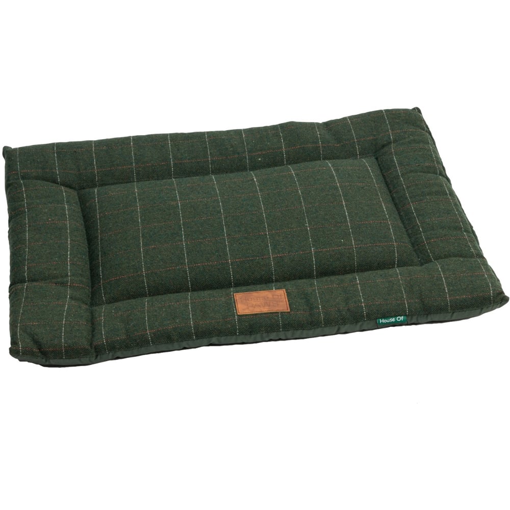 House of Paws Extra Large Green Tweed Crate Mat Image 1