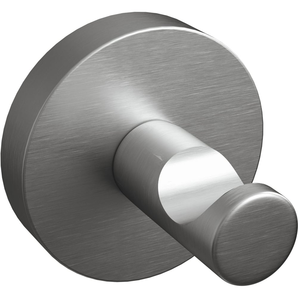 Rothley Brushed Silver Round Robe Hook Image 1