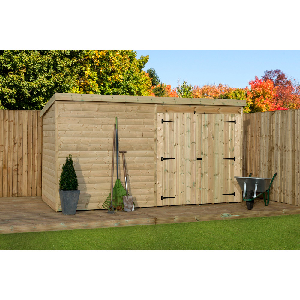 Empire Sheds 4000 12 x 4ft Double Door Tongue and Groove Pent Garden Shed Image 3