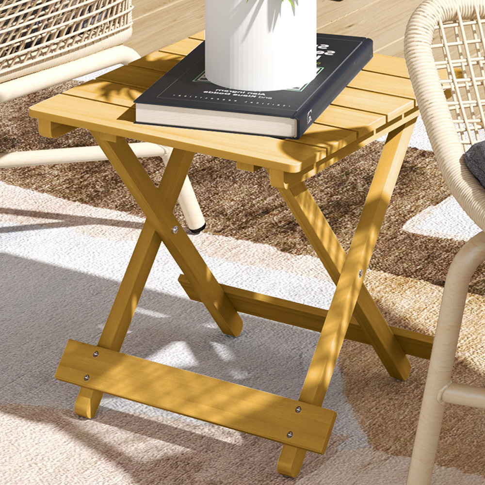 Outsunny Folding Garden Table Nature Wood Finish Image 1