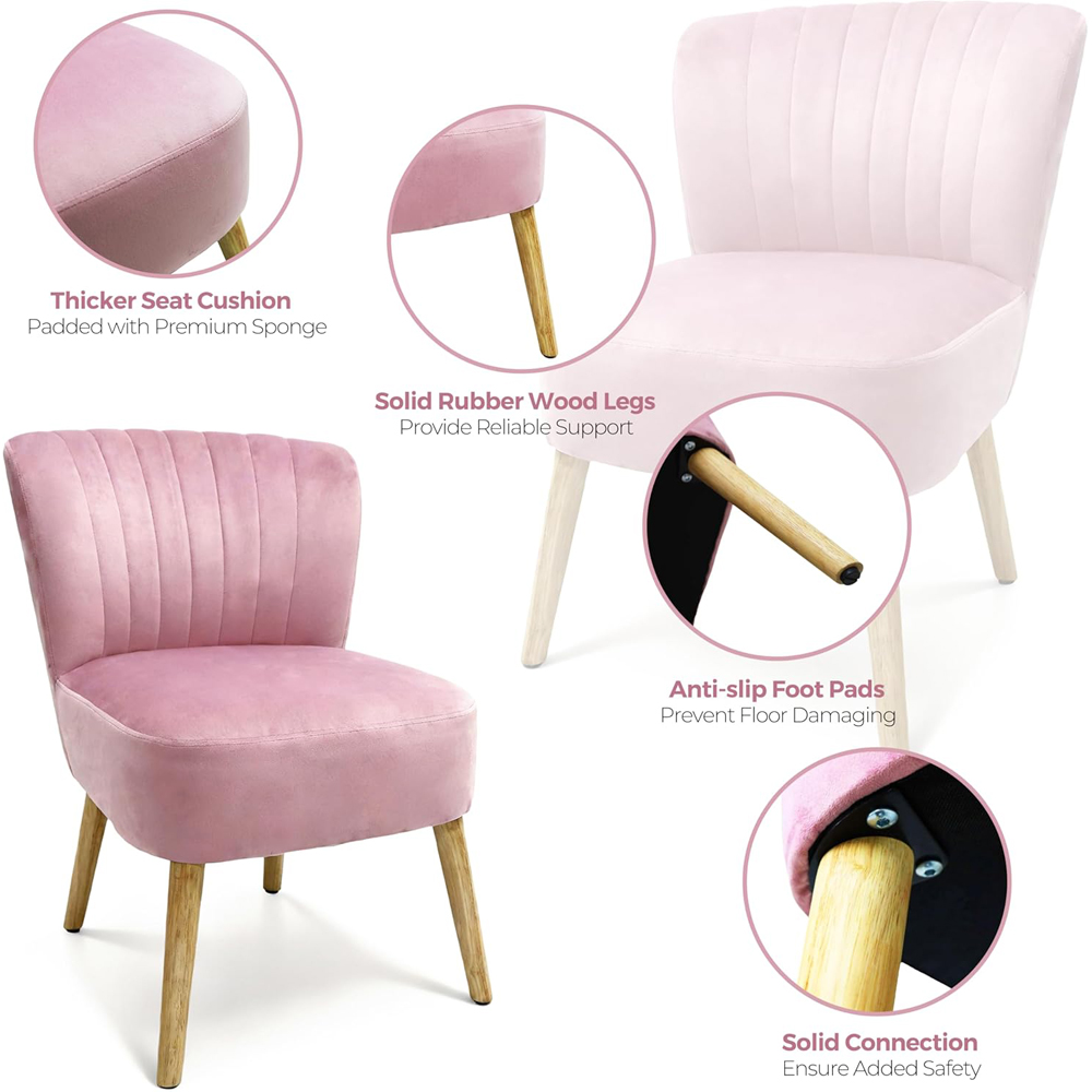 Alivio Pink Breathable Fabric Ergonomic Accent Chair Image 7
