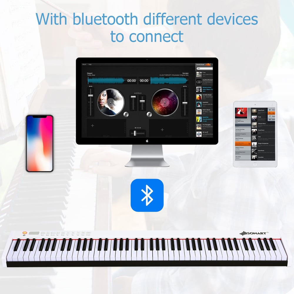 Costway MU10099GB White Portable Electronic Keyboard Piano Image 6