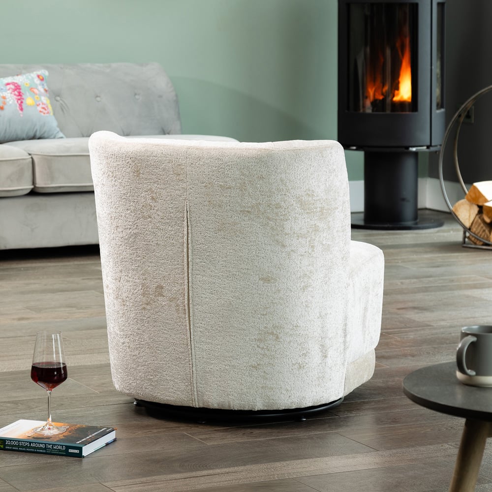 Artemis Home Camarillo Taupe Fabric Swivel Base Accent Chair Image 3