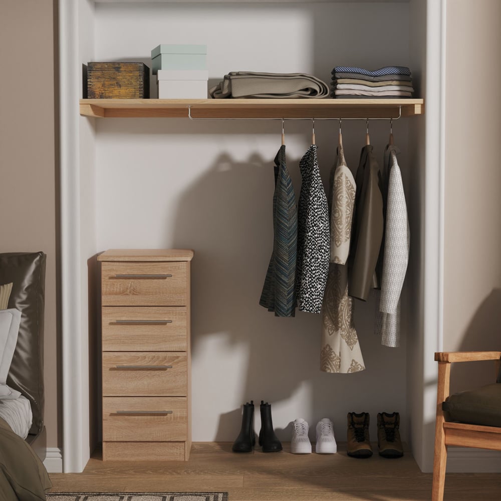 Crowndale Sherwood 4 Drawer Bardolino Oak Bedside Cabinet Image 7