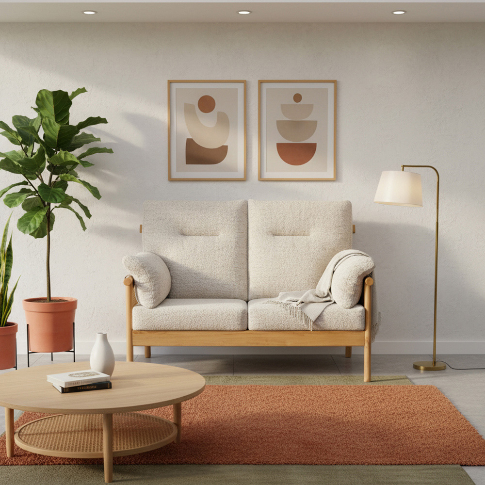 Desser Mindi 2 Seater Light Oak Natural Rattan Sutton Sofa Image 6