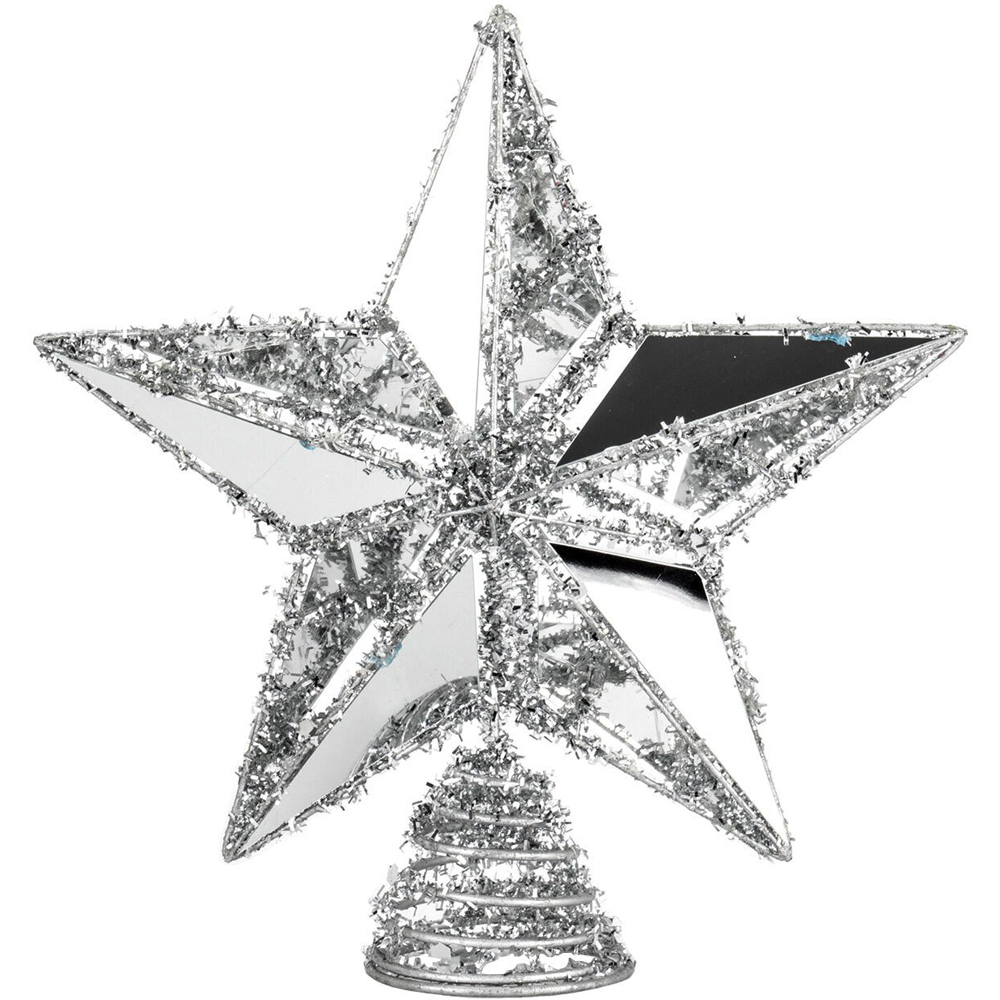 Silver Mirrored Tree Topper Image