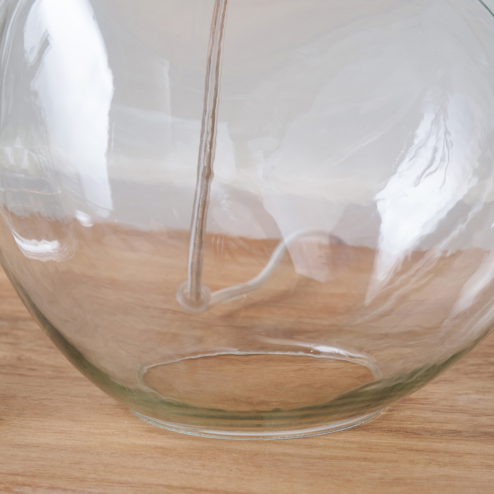 Pacific Lifestyle Hallie Grey Fabric Shade Clear Glass Table Lamp Image 3