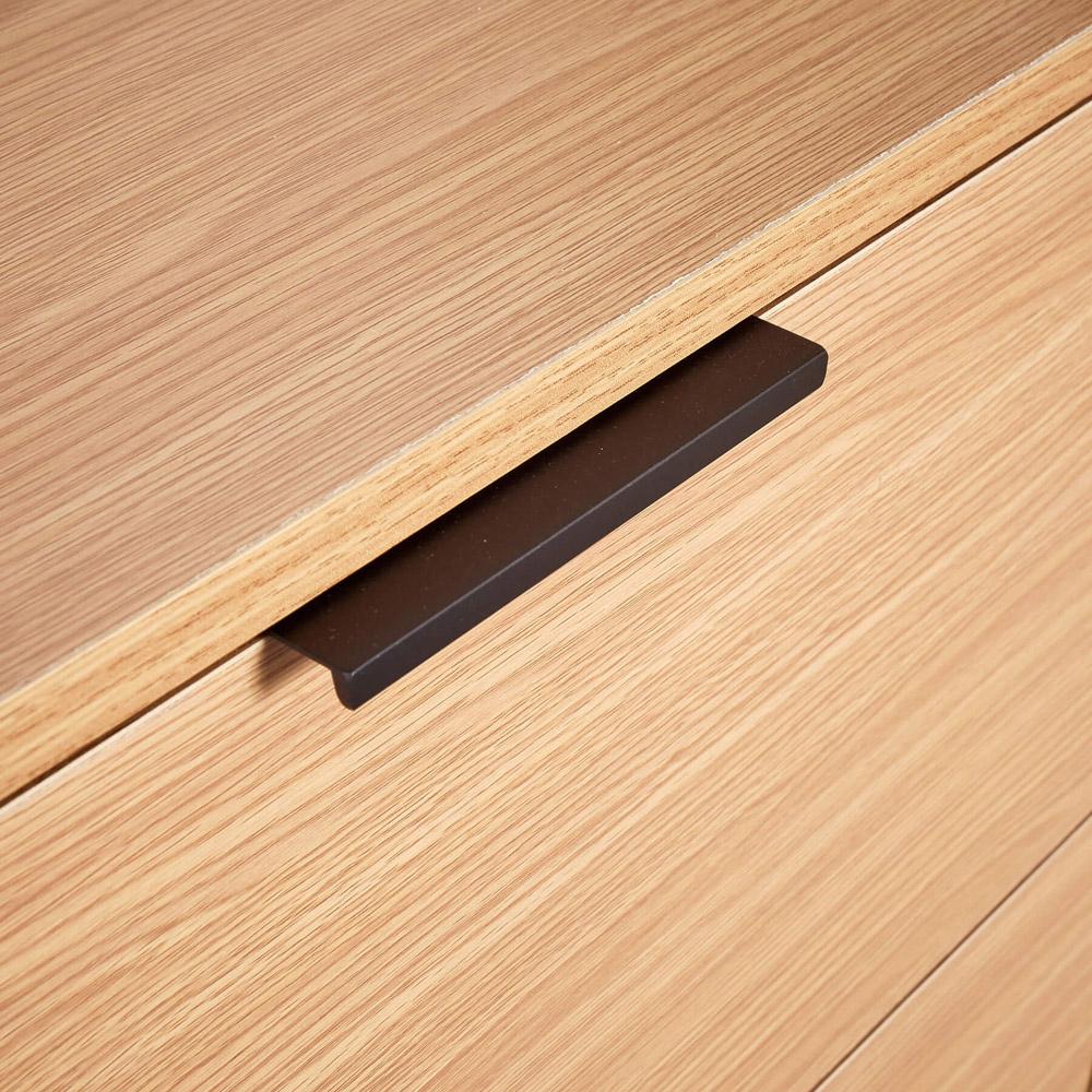 Home Source Phoenix 6 Drawer Oak Wide Chest of Drawers Image 5