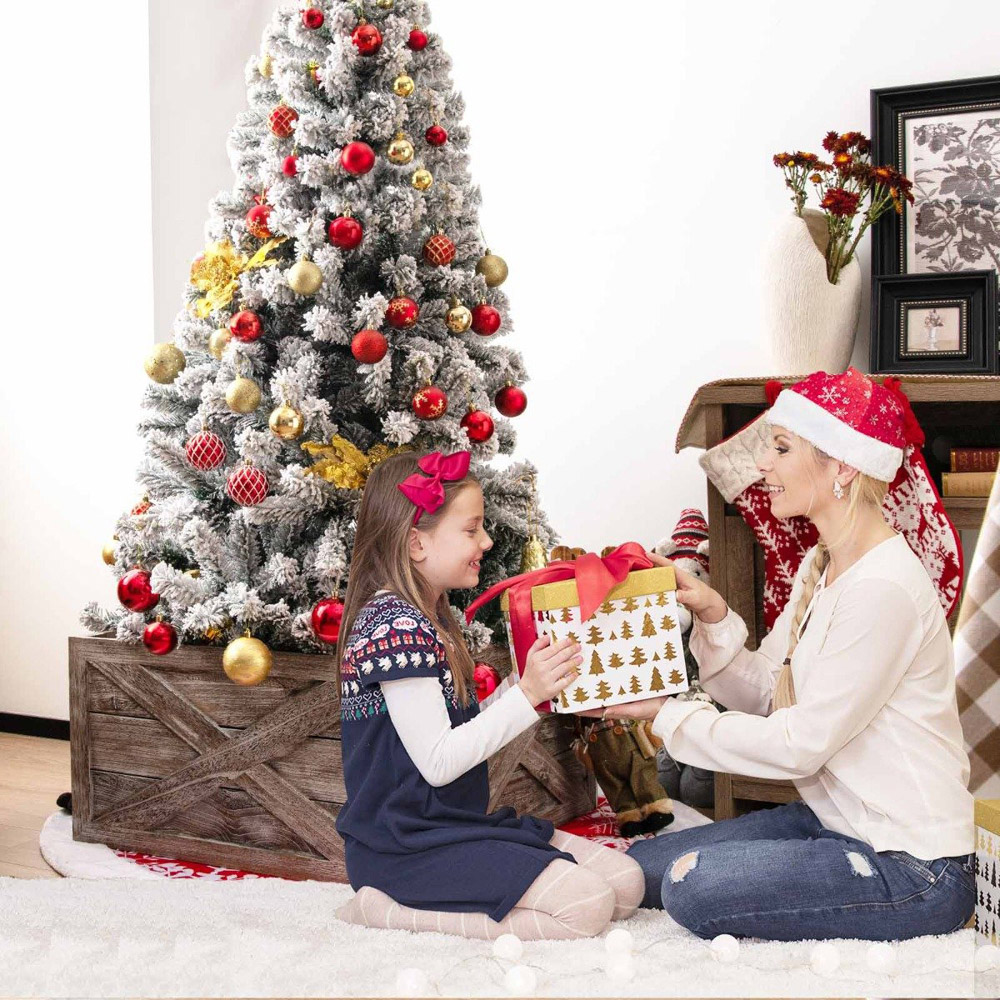 Costway Grey Christmas Tree Box Stand Large Image 4