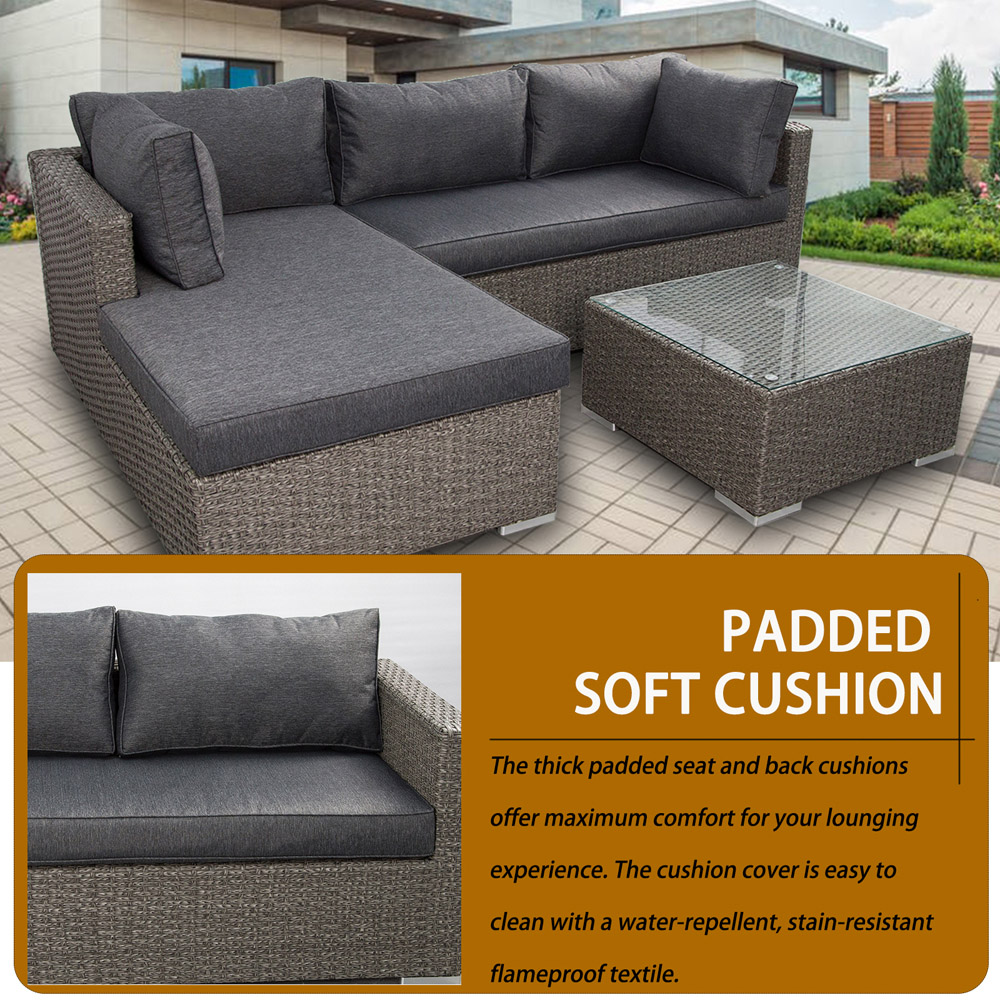 Furniture One 4 Seater L Shaped Garden Corner Lounge Set Image 5