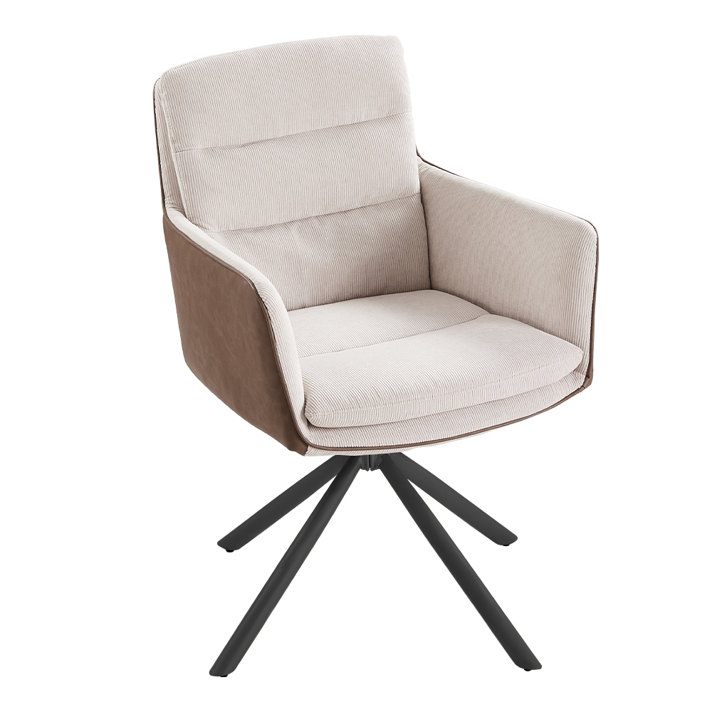 Living and Home Beige Modern Office Chair Accent Chair Image 2