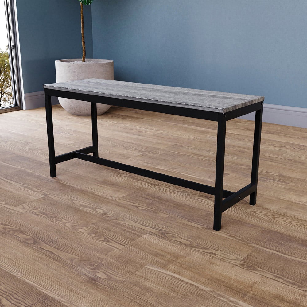 Vida Designs Roslyn 4 Seater Metal Frame Dining Bench Set Grey Image 7