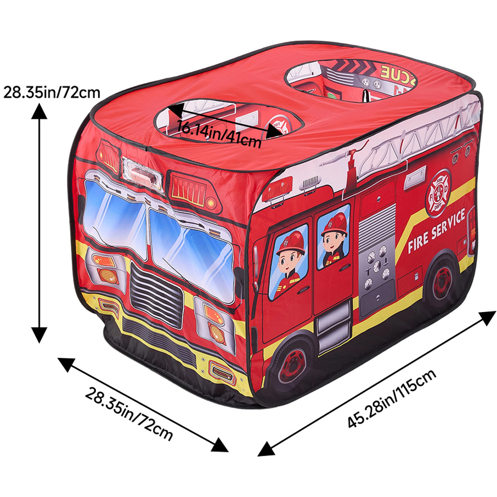 H&O Direct Kids Fire Truck Play Tent with Light Sound Image 6