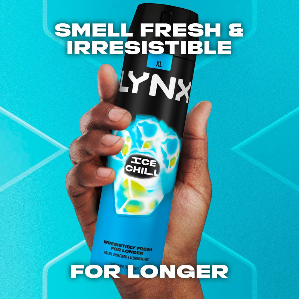 Lynx XL Ice Chill Iced Mint and Lemon 48H Sweat Protection Deodorant Body Spray 200ml 3 Pack Image 5