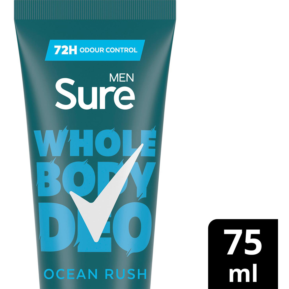 Sure Men 72H Odour Control Whole Body Ocean Rush Deodorant Cream 75ml 6 Pack Image 4