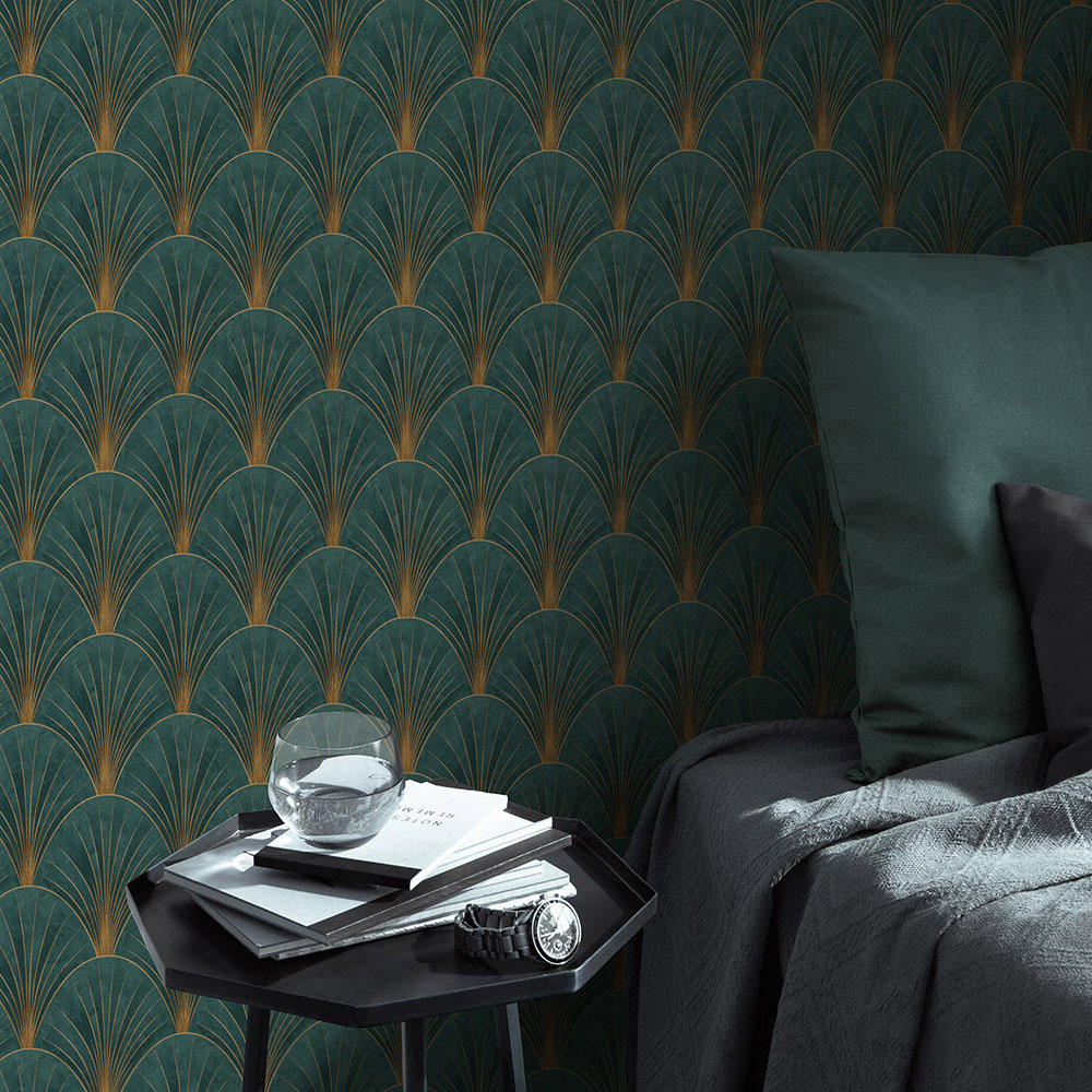 Elle Decoration AvantGarde Green Vinyl Wallpaper by Erismann Image 4