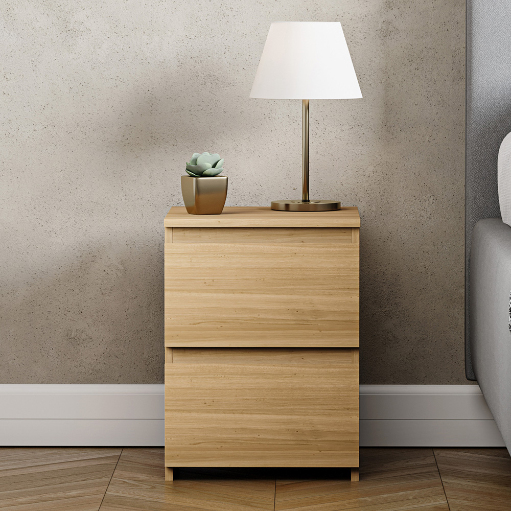 VIDA DESIGNS Denver 2 Drawer Pine Bedside Table Image 4