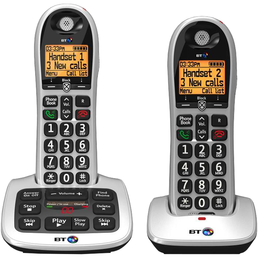 BT Big Button 4600 Telephone with Answer Machine Twin Pack Image 1
