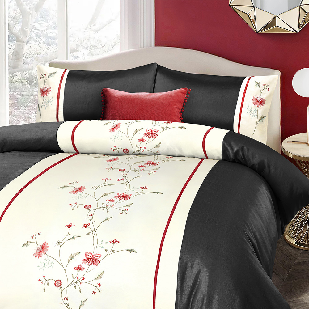 Intimates Sapphire Single Black and Cream Reversible Duvet Cover Set Image 1