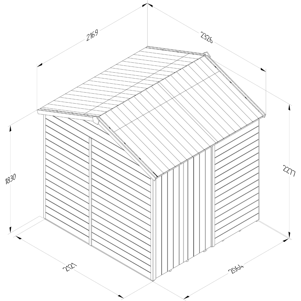 Forest Garden Timberdale 7 x 7ft Reverse Apex Garden Shed Image 9