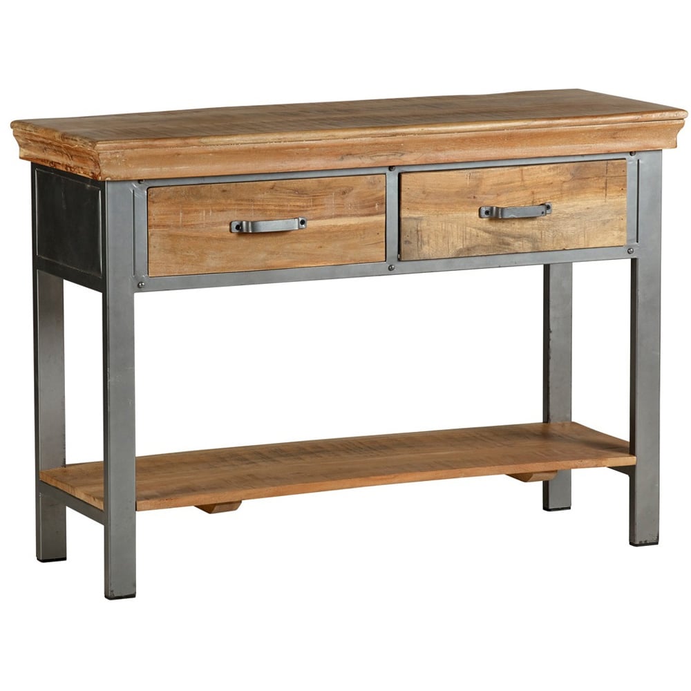 Brooklyn Malalia 2 Drawer Single Shelf Brown Console Table Image 2