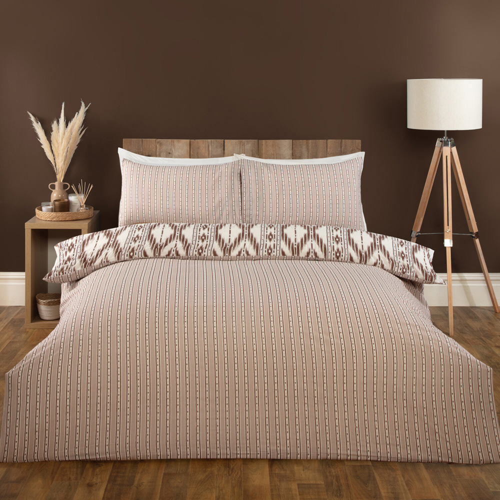 Arizona Seersucker Duvet Set Natural Double Image 2