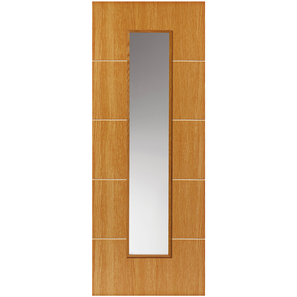 JB Kind Louvre Oak Glazed Internal Door 1981 x 838mm Image 1