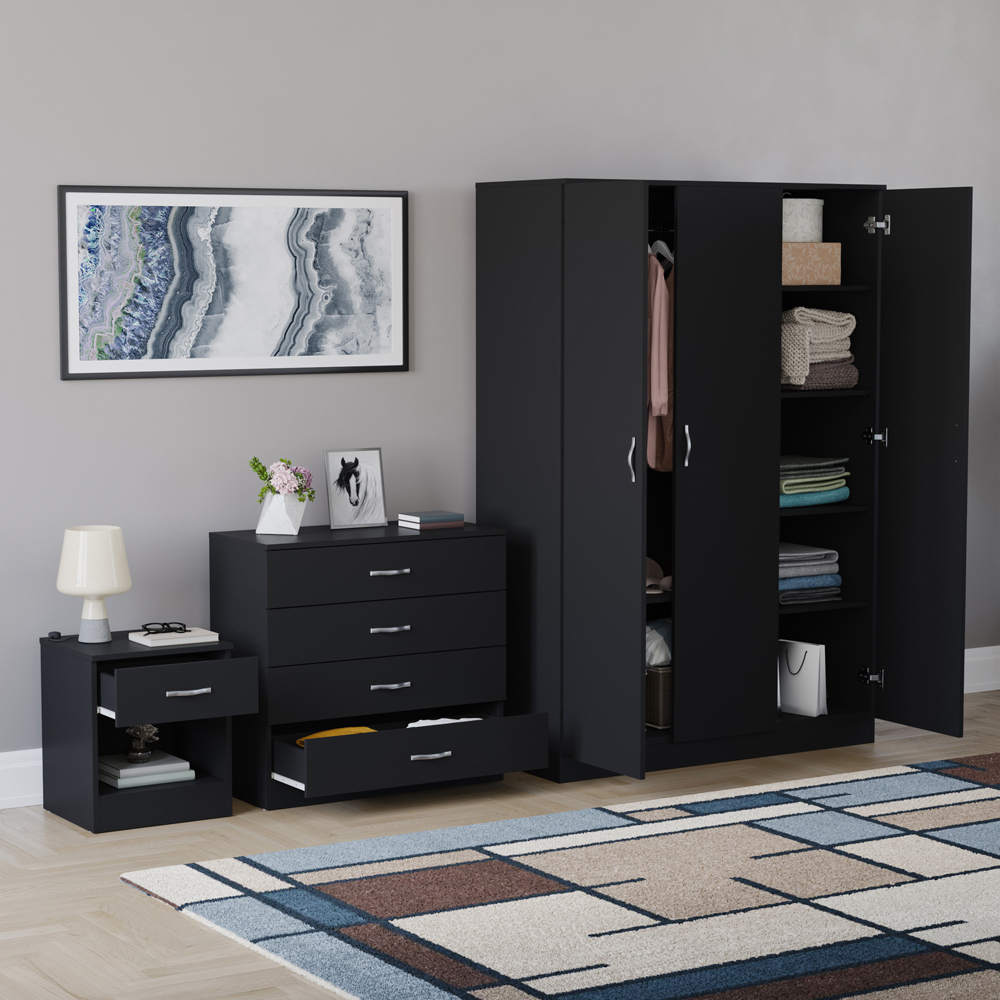 VIDA DESIGNS Riano Black 3 Piece Bedroom Furniture Set Image 5