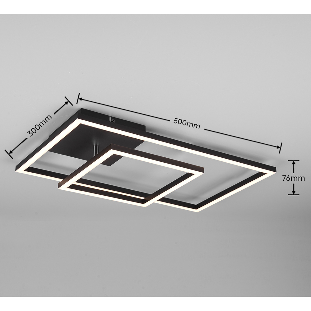 TRIO Padella Matt Black LED Ceiling Light Image 6
