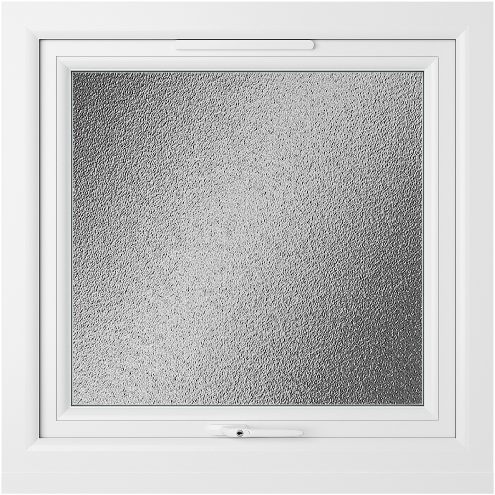 Crystal Black and White Top Hung Opener Obscure Double Glazed Window 610 x 610mm Image 3