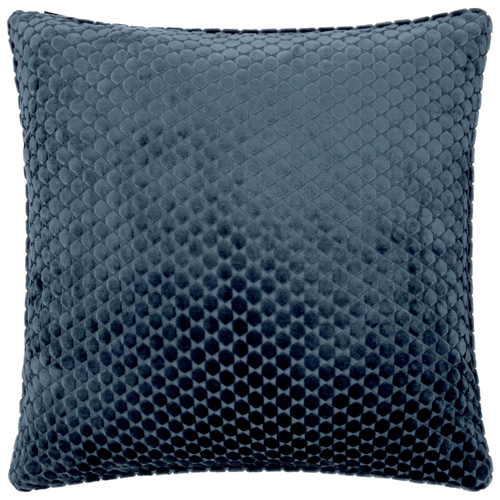 Paoletti Neptune Navy Velvet Cushion 50 x 50cm Image 1