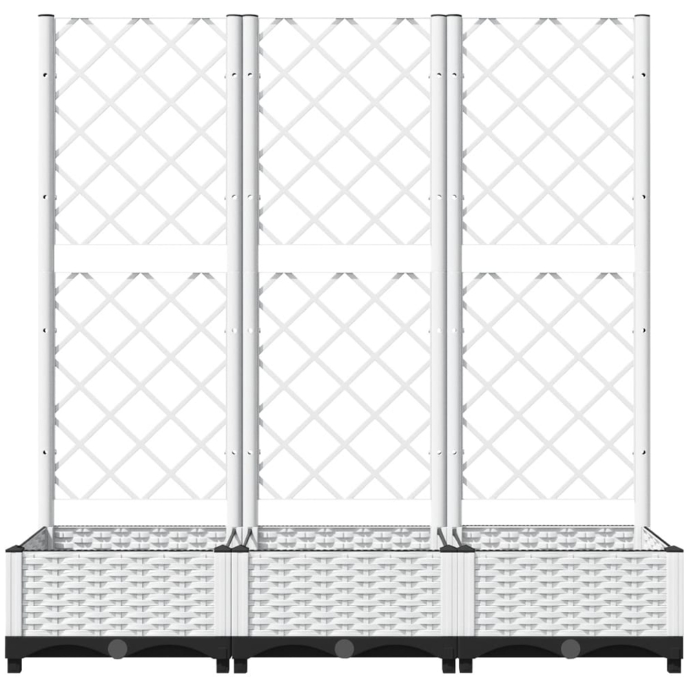 vidaXL White Polypropylene Garden Planter with Trellis 121.5 x 40 x 120cm Image 3