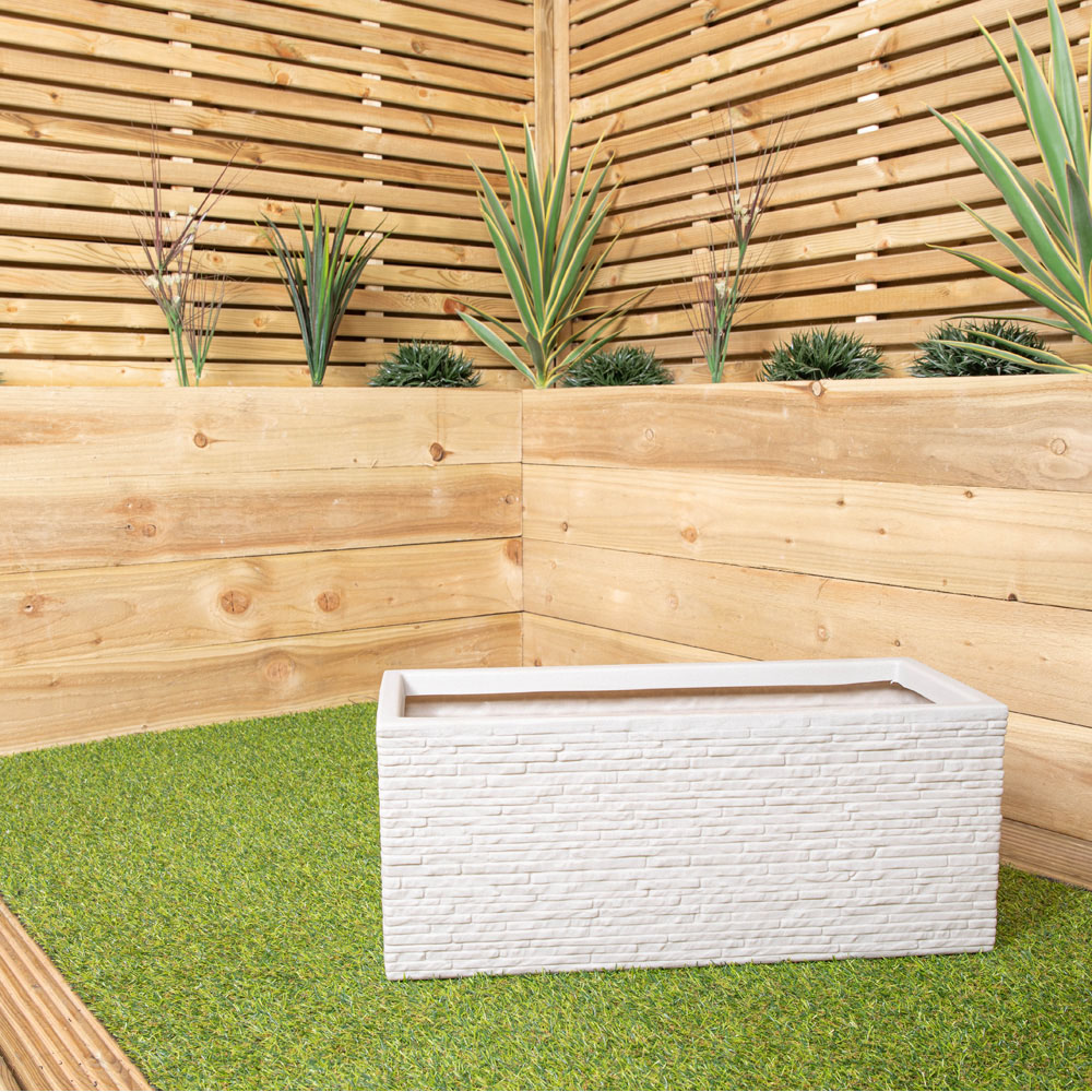 Samuel Alexander Stone Coloured Slate Effect Trough Planter 60cm Image 7