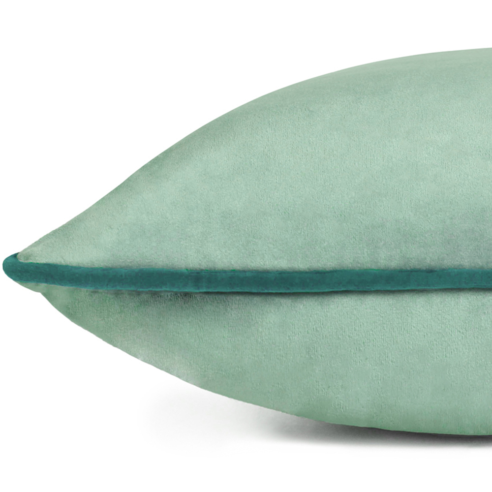 Paoletti Meridian Mineral Teal Velvet Cushion Image 3