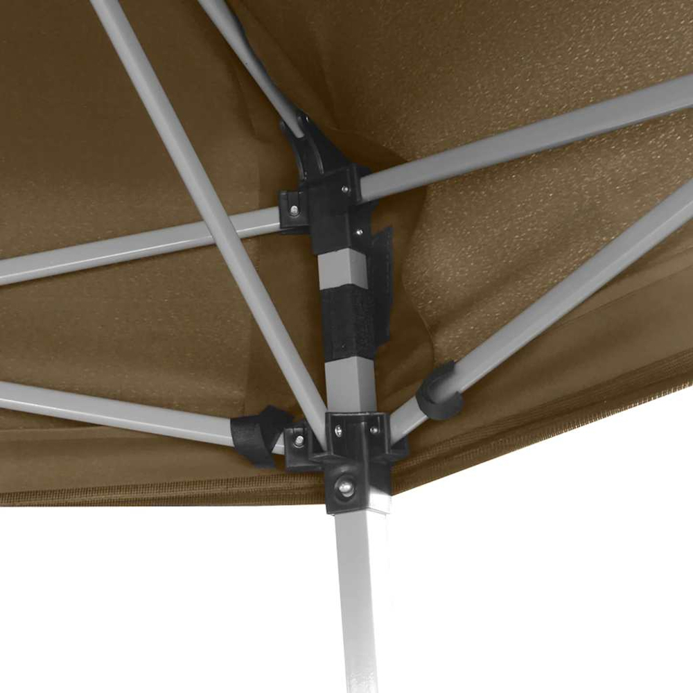 vidaXL 3.6 x 3.1m Taupe Hexagonal Marquee Pop Up Gazebo Party Tent Image 6