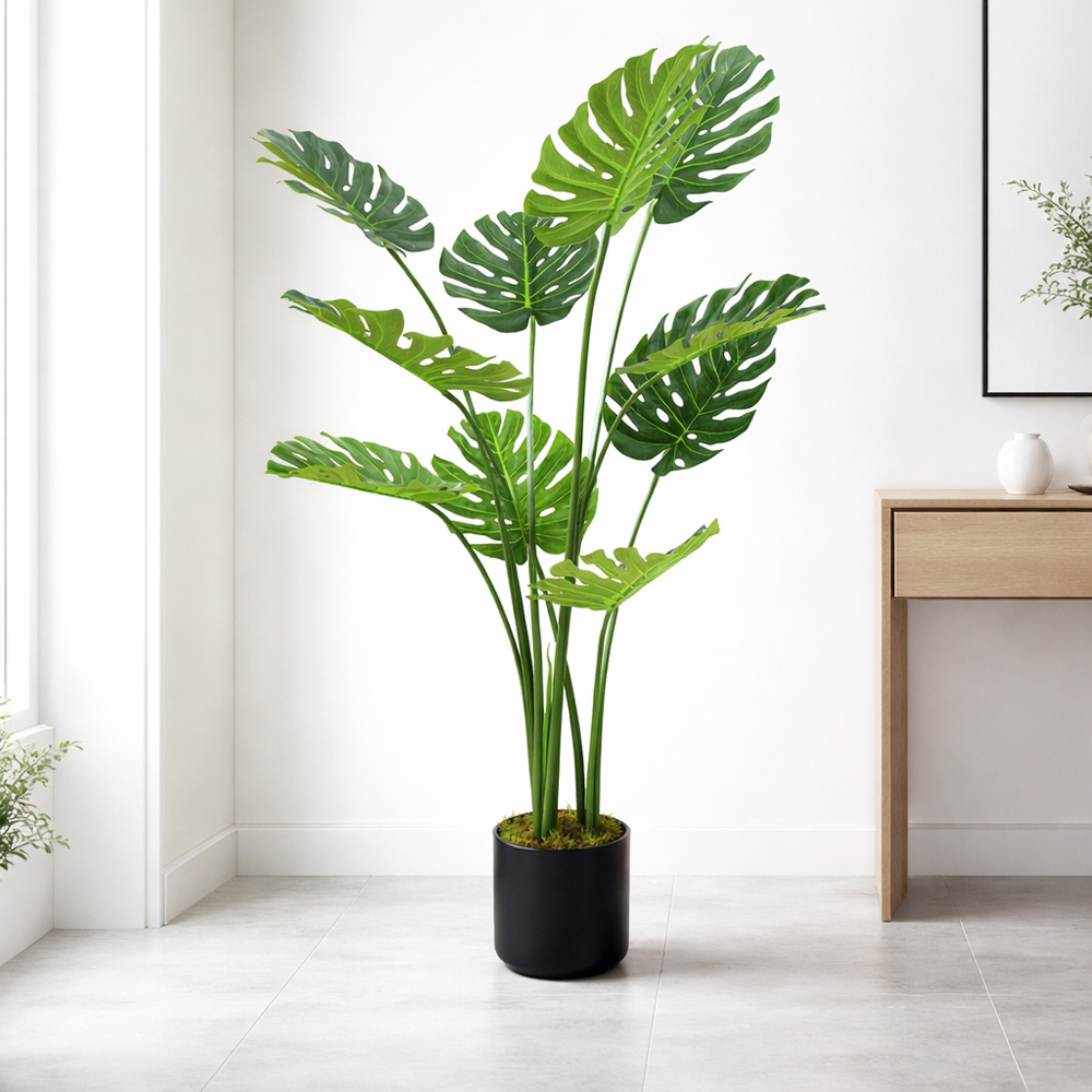 Leaf Monstera Cheese Artificial Tree Pot 120cm Image 2