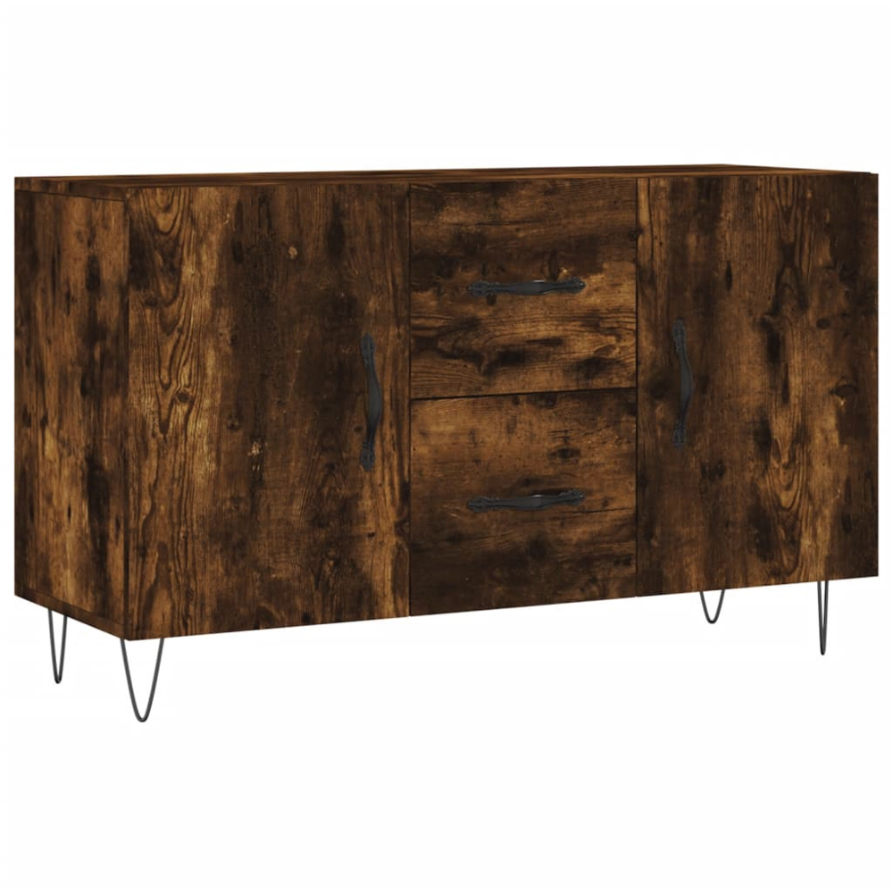 vidaXL 2 Door 2 Drawer Smoked Oak Wide Sideboard Image 2