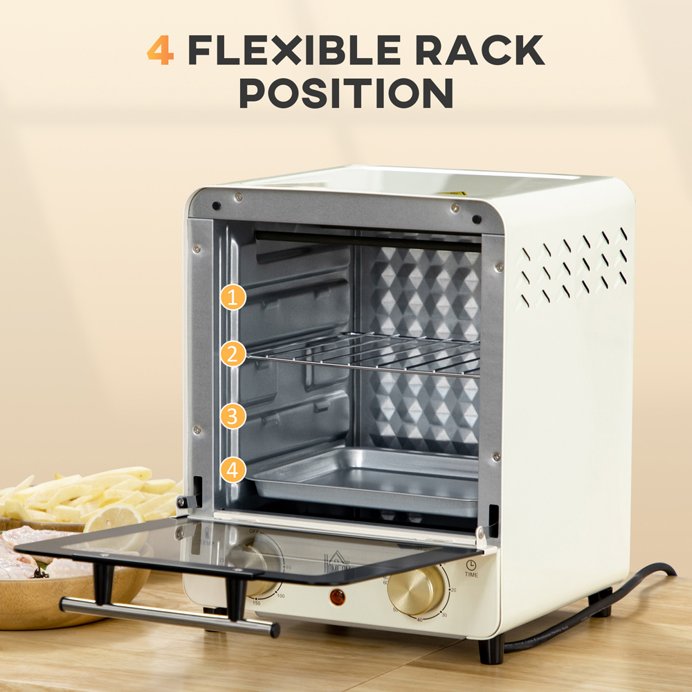 HOMCOM 800-153V70CW Cream 15L Mini Toaster Oven Image 6